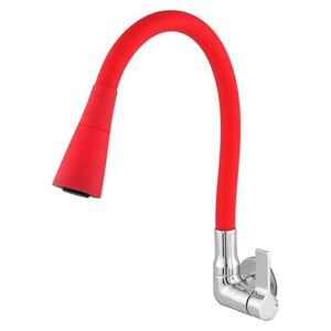 Torneira Cozinha Parede Flex&iacute;vel Duo Vermelha C70 6368 Le&atilde;o
